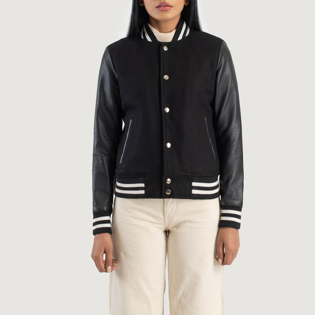 Savant Black Hybrid Varsity Jacket SH542