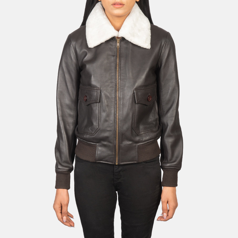 Stella G-1 Brown Leather Bomber Jacket SH530