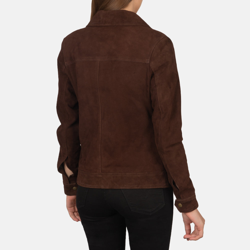 Suzy Mocha Suede Trucker Jacket SH527
