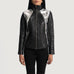 Alia Metallic Black Leather Biker Jacket SH647