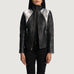 Alia Metallic Black Leather Biker Jacket SH647
