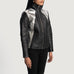Alia Metallic Black Leather Biker Jacket SH647