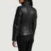 Alia Metallic Black Leather Biker Jacket SH647