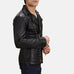 Black Studded Leather Biker Jacket