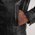 Dallis Black Leather Shearling Trucker Jacket