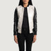 Cole Silver Leather Bomber Jacket SH622