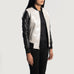 Cole Silver Leather Bomber Jacket SH622