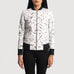 Donna Blake White Leather Bomber Jacket SH615