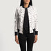 Donna Blake White Leather Bomber Jacket SH615
