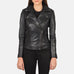 Flashback Black Leather Biker Jacket SH602