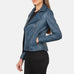 Flashback Blue Leather Biker Jacket SH601