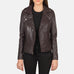 Flashback Maroon Leather Biker Jacket SH599