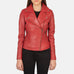 Flashback Red Leather Biker Jacket SH598