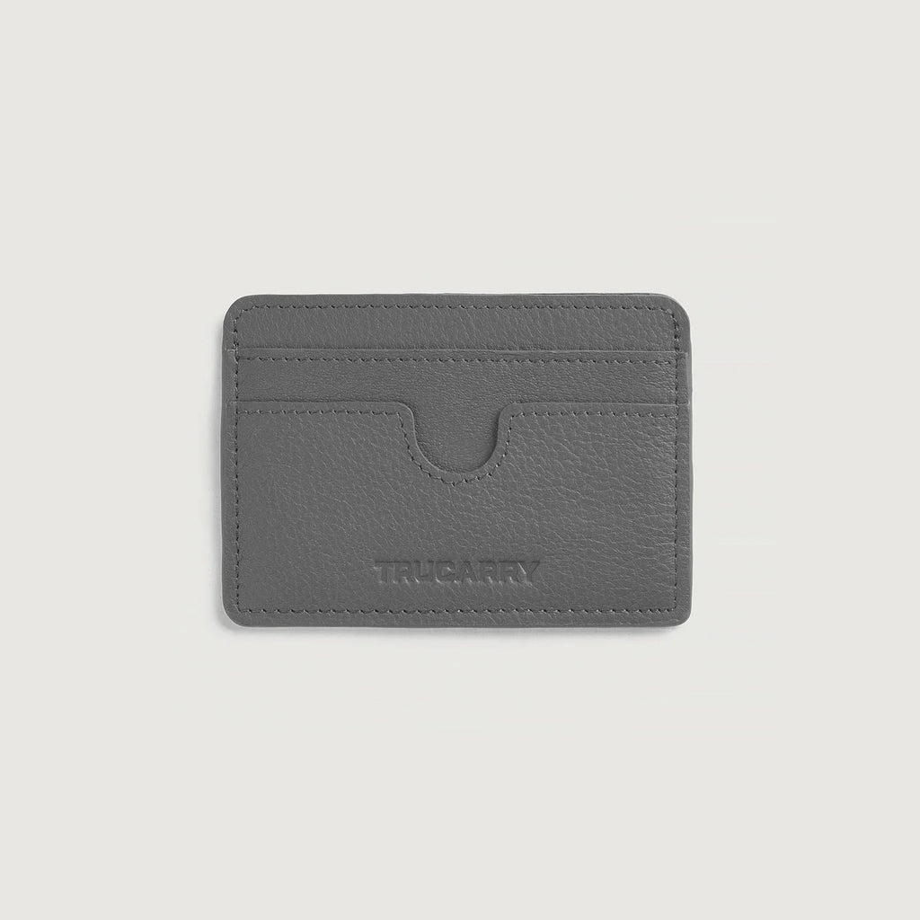 Karl Grey Leather Card Holder