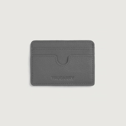 Karl Grey Leather Card Holder