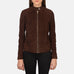 Kelsee Mocha Suede Biker Jacket SH590