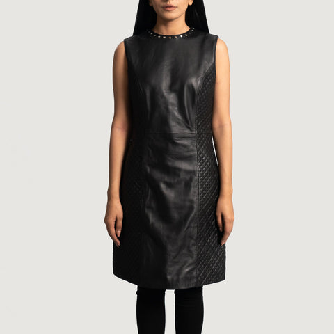 Luxe Black Leather Dress SH583