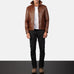 Columbus Brown Leather Bomber Jacket