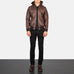 Bouncer Biz Brown Leather Bomber Jacket