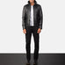 Columbus Black Leather Bomber Jacket