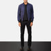 Shane Blue Suede Bomber Jacket SH87