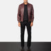 Shane Maroon Leather Bomber Jacket SH84