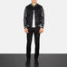 Vaxton Black Striped Hybrid Varsity Jacket SH46