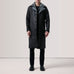 Cai Distressed Black Leather Shearling Coat