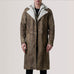 Cai Distressed Brown Leather Shearling Coat