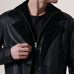 Charlton Black Leather Single Breasted Coat