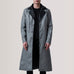 Charlton Grey Leather Single Breasted Coat