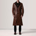 Charlton Waxed Brown Leather Single Breasted Coat