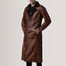 Charlton Waxed Brown Leather Single Breasted Coat