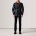 Connor Black Leather Coat