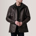 Connor Maroon Leather Coat