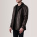 Connor Maroon Leather Coat
