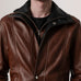 Connor Waxed Brown Leather Coat