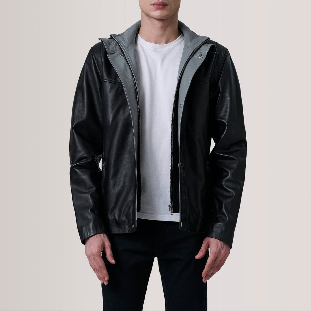 Henrik Black Leather Cafe Racer