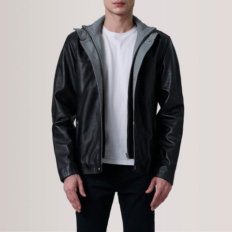 Henrik Black Leather Cafe Racer