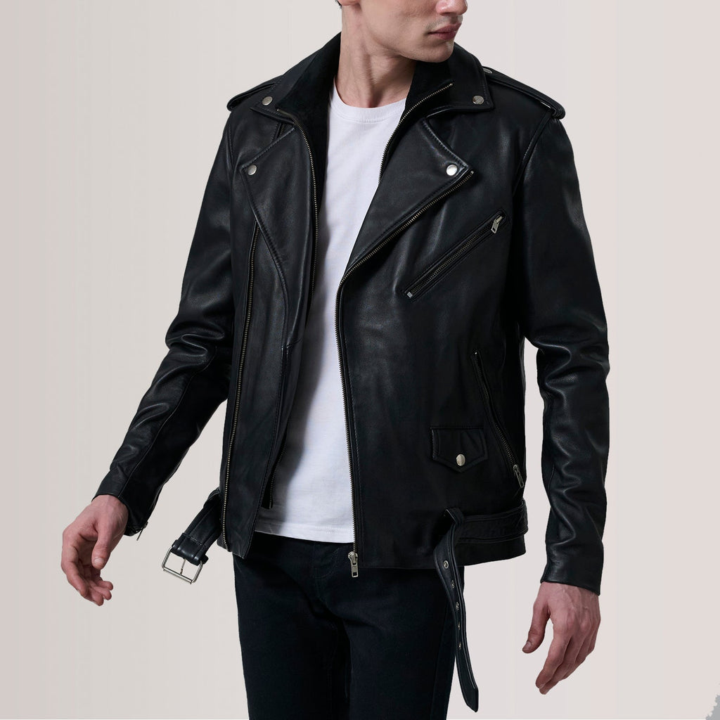 Kole Black Leather Double Rider Jacket