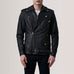Kole Distressed Black Leather Double Rider Jacket