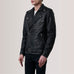 Kole Distressed Black Leather Double Rider Jacket