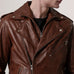 Kole Waxed Brown Leather Double Rider Jacket