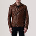 Kole Waxed Brown Leather Double Rider Jacket