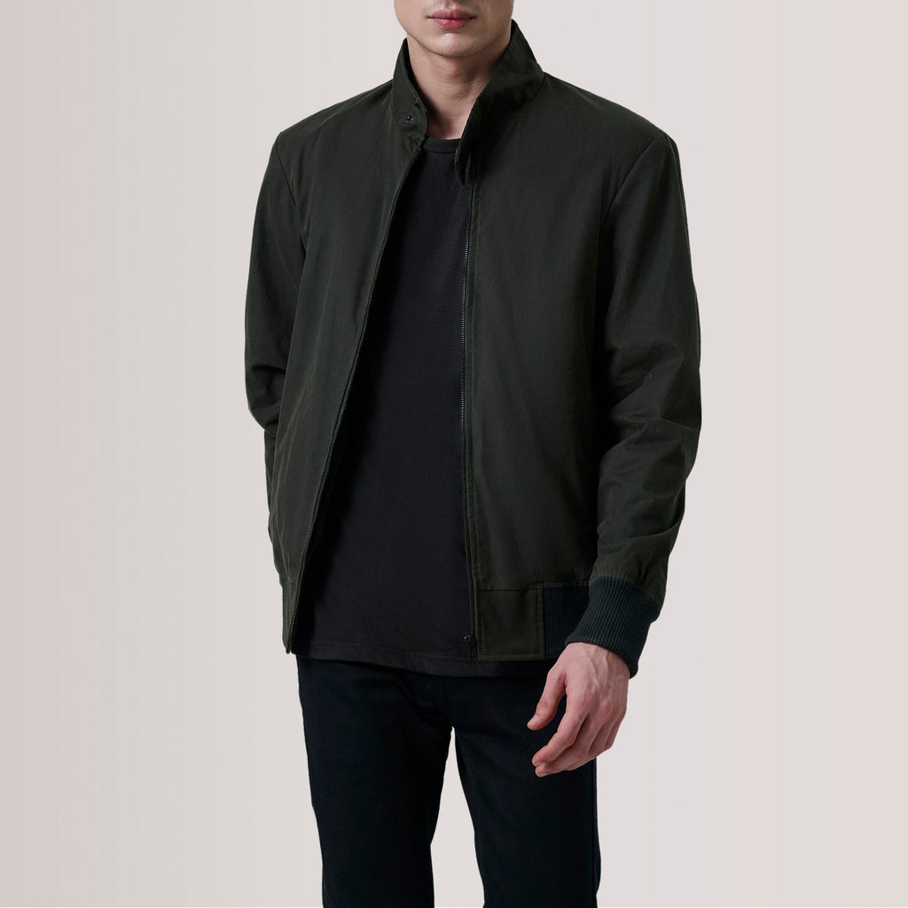 Morrison Olive Canvas Bomber Jacket