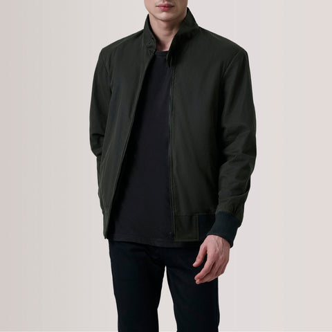 Morrison Olive Canvas Bomber Jacket