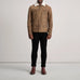 Dallis Distressed Brown Leather Shearling Trucker Jacket