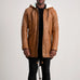Delvin Tan Leather Parka