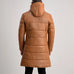 Floyd Tan Hooded Leather Puffer Coat