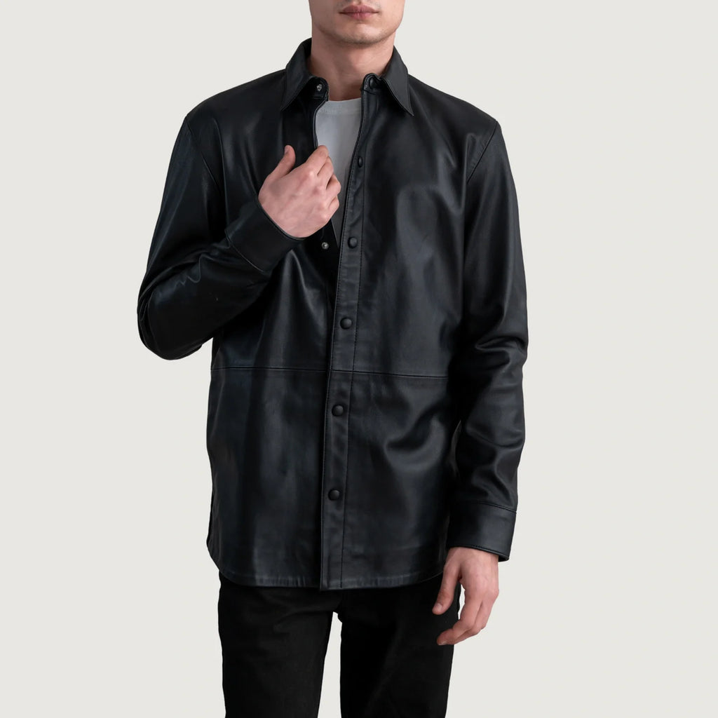 Haven Black Leather Shirt